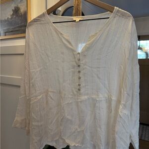 Hem & Thread Ivory Button-Front Blouse